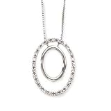 14k White Gold & Diamond Double Circle Pendant on 18 IN Necklace (0.20ctw)