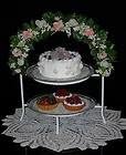 Custom Decorated - 2 Tier Silk Floral Arrangement Decorated Server