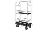 Bellman Condo Cart 40x25 Satin Aluminim Black Carpet, 4 Rubber Wheels