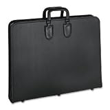 Safco 3036BL Heavy-duty vinyl art portfolio zippered on 3 sides, for 22 x 17 inserts, black