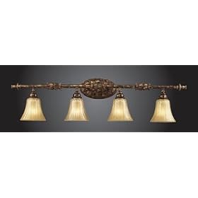 Bedminster Collection Burnt Gold Leaf 4-Light Bath Fixture