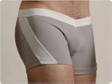 Go Softwear Grey and White V-Front Slash Boxers