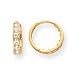 14k Hinged CZ Hoop Earrings
