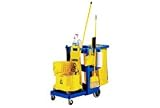 Rubbermaid Janitor Cart Blue With 25 Gallon Vinyl Bag
