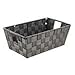 Simplify Small Shelf Woven Strap Tote | Decorative Storage Basket | Built in Handles | Organization | Closet | Bedroom | Bathroom | Nursery | Accessories | Toys | Gifts | 1 Pack | Grey