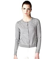 Limited Collection Pure Cotton Faux Pearl Embellished Cardigan