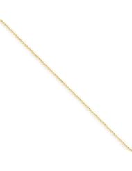 14k Gold .6mm Solid D/C Cable Chain 14 Inches