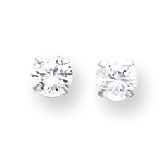 14k White Gold 5.25mm Post Earrings