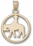 Pierced "Rider on Horse" Circle Pendant - 14KT Gold Jewelry
