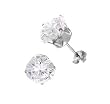 Sterling Silver Round Earrings - Stamping - 7 mm