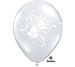 11" Diamond Clear Wedding Bells & Bouquets (12) Latex Balloons