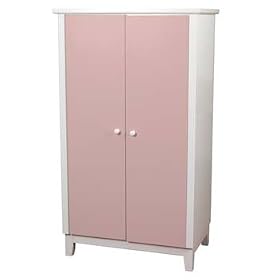 Robin Kids 2 Door Wardrobe in Pink - Color: Pink