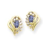 14k 5x2.5mm Marquise Tanzanite Diamond Earrings