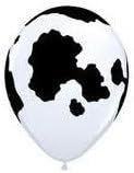 (12) Cow Holstein Black Print Farm Barn Animal Birthday Party 11' Balloon Latex