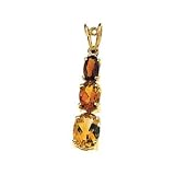 14K Yellow Gold Multicolor Gemstone Pendant