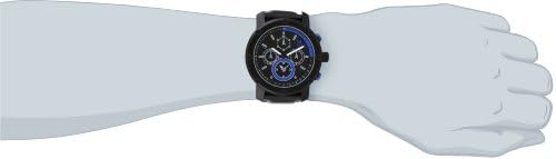 Yachtman Men's YM607-BBL  Round Black Bezel with Blue Dial Detail in Black Genuine Leather Band Watch