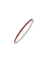 Ruby Eternity Bangle 14K White Gold - 2.00 CT TGW