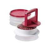 Tupperware Hamburger Press and Freezer Set in Chili Red