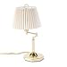 Catalina Lighting W9303 18 High solid brass swing arm desk lamp for 3-way bulb, off-white pleated shade