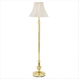 Floor Lamp in Polished Brass with Silk Shade