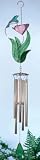 Full Bloom w/Hummingbird-Pink-Lg Wind Chimes