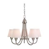 Sea Gull Lighting 31386-962 Stockholm Five-Light Chandelier, Brushed Nickel Finish with Etched Opal Glass Shades