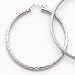 14k White Gold Diamond-Cut 2mm Round Tube Hoop Earrings