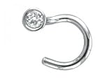 2.5mm Genuine Diamond Nose Ring - Most Flat To Skin Fit