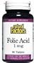 Natural Factors Folic Acid 1mg Tablets, 90-Count (Pack of 2)