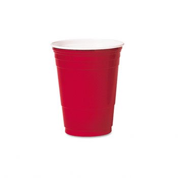 SOLO Cup Company P16RLRCT - Plastic Party Cold Cups, 16 oz., Red, 20 Bags of 50/Carton On Sale