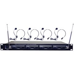 PYLE-PRO PDWM4400 - 4 Mic VHF Wireless Lavalie/ Headset System