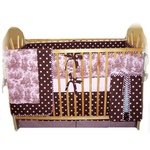 French Chic Pink & Brown Baby 4-Pc Crib Set product image