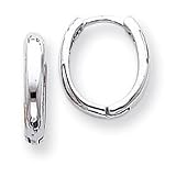 14k White Gold Hinged Hoop Earrings