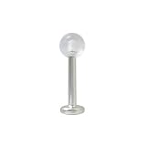 Labret Monroe Surgical Steel with Clear UV Acrylic Bead