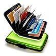 Executive Style Ogon Designs Lime Green Metal Aluminum PVC Credit Card Wallet