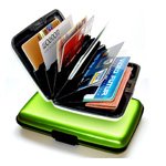 Executive Style Ogon Designs Lime Green Metal Aluminum PVC Credit Card Wallet