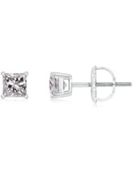 1 ct Solitaire Diamond Stud Earrings in Platinum