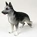 German Shepherd, Silver/Black Original Dog Figurine (4in-5in)