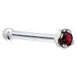 Solid 18KT White Gold 1.5mm Genuine Red Diamond Nose Bone - 20 Gauge
