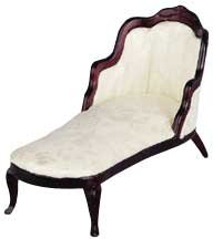 Dollhouse Miniature Mahogany Chaise Lounge
