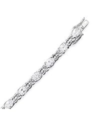 Sterling Silver CZ Bracelet - 7.5 Inch