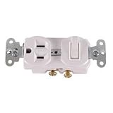 GE 59797 Wall Switch & Outlet Combo Single Pole, White