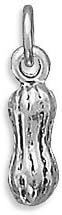 SCJ Sterling Silver Charm Pendant Peanut 3d Snack Food Small