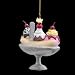 Pack of 8 Noble Gems Ice Cream Sundae Christmas Ornaments