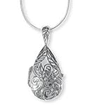 Boma Leaf Detail Oval Locket Necklace