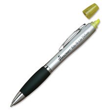 Highlighter/Pen Combo, Med/Ballpoint, Chisel Tip, 2/PK,YW, Sold as 1 Package, 2 Each per Package