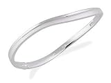 Image of Fossil Silver Two Tone Wavy Bangle