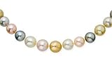 9-12mm South Sea, Tahitian and Cultured Freshwater Pearl 14K White Gold Necklace