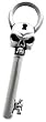 Skull Key Pewter Pendant Necklace