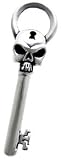 Skull Key Silver Tone Pewter Pendant Necklace